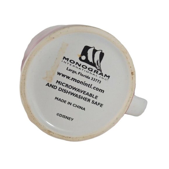 Disney Minnie Mouse Signature 3D Face Pink White Shaped Handle Ceramic Mug - Picture 3 of 4